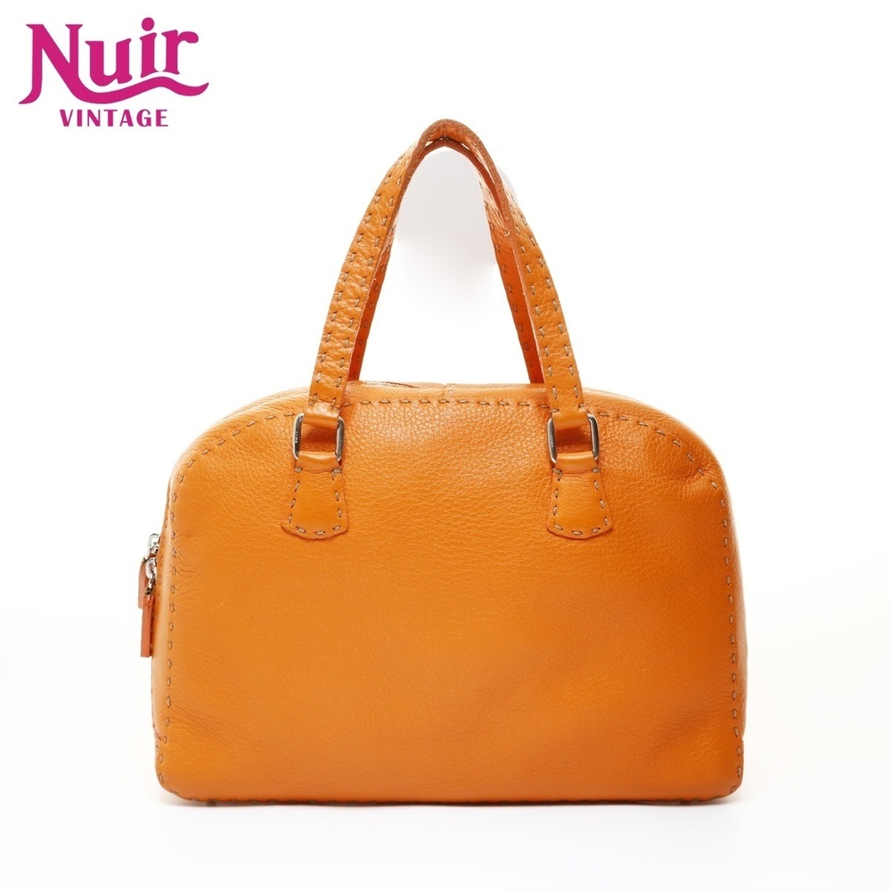 Fendi handbag leather Selleria orange